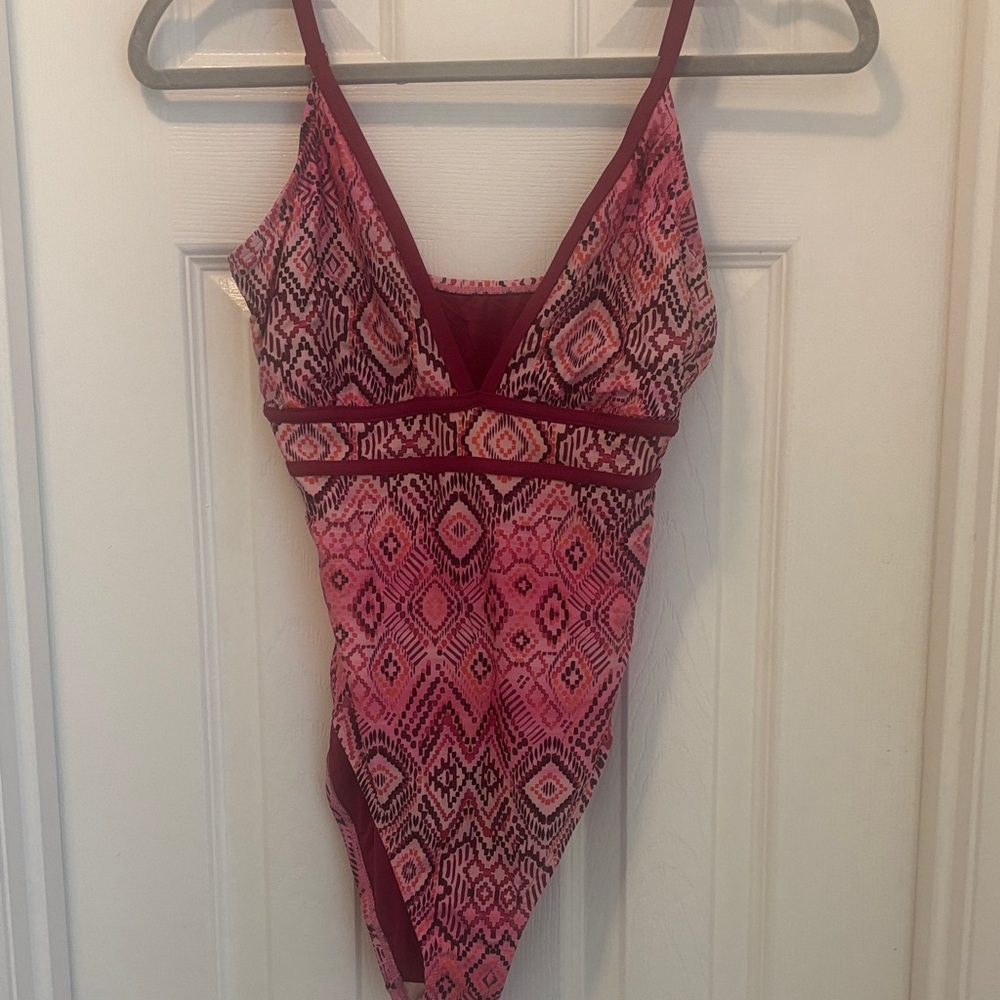 La Blanca Pink and Black Patterned Kids Bodysuit